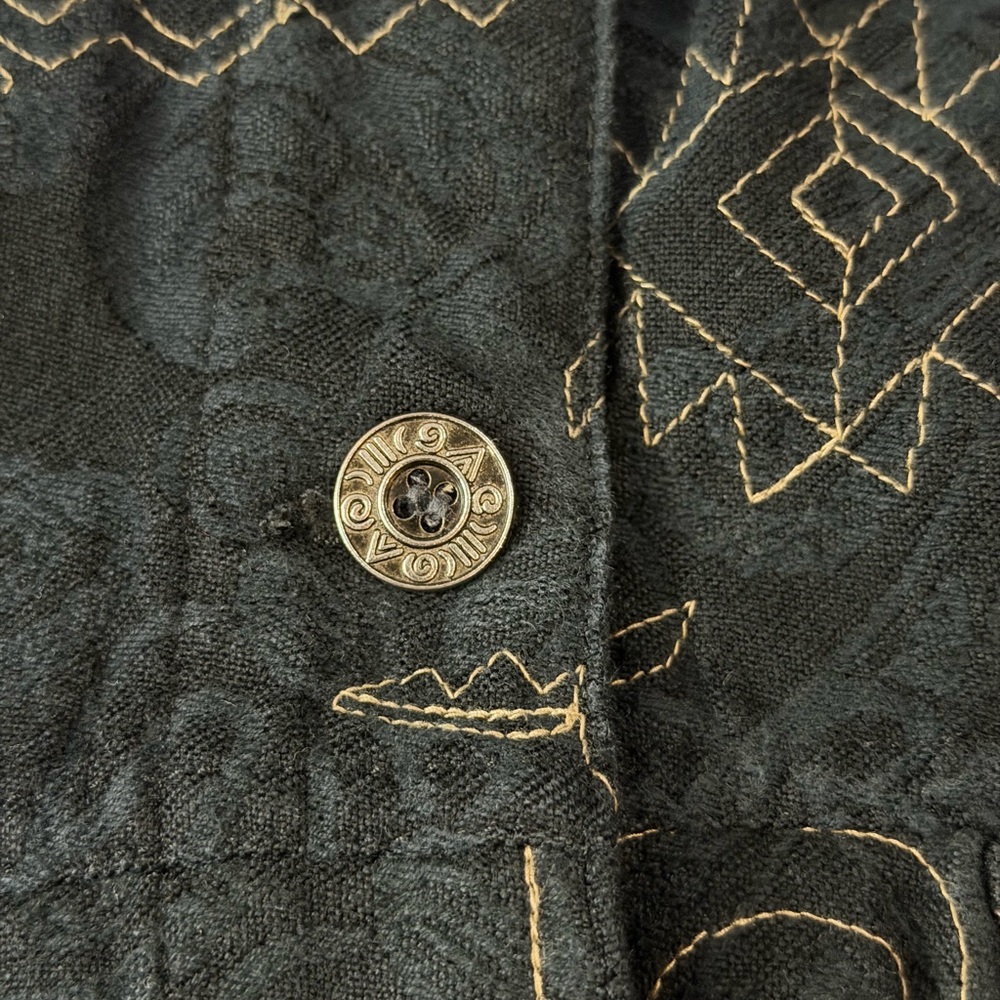 CHICO'S Embroidered Jacket Tribal Bohemian Musicians Black 1‎ S-M - Picture 5 of 12